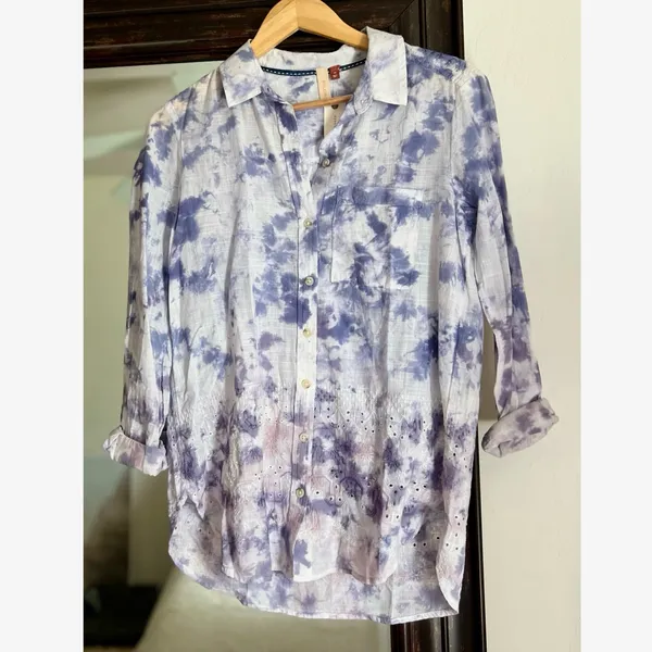 Anthropologie Pilcro Embroidered Cate Classic Buttondown XS New With Tags - Image 2