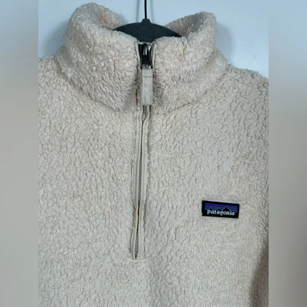 Patagonia Los Gatos‎ 1/4 Zip Fleece Women M Cream Sherpa Pullover - Image 7