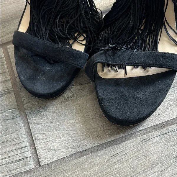 Jimmy Choo Black Fringe Heels - Image 8