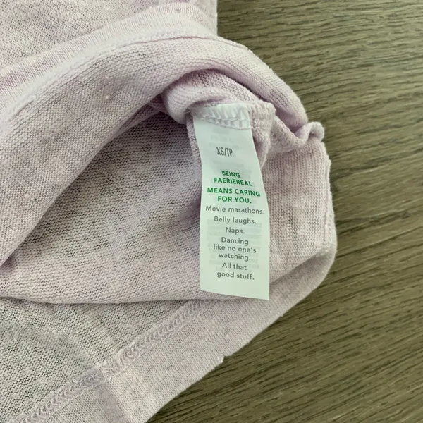 Aerie 'Shore Thing' Linen Blend Lightweight T-shirt -‎ Size XS - Lavender - NWT - Image 7