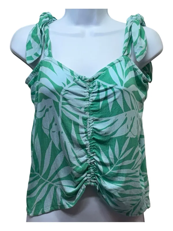 Billabong Two Tone Troical Leaf‎ Crop Top Size Small NWT - Image 3