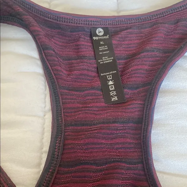 90 Degrees Women's exercise‎ Burgundy Tank Top XL - Image 2