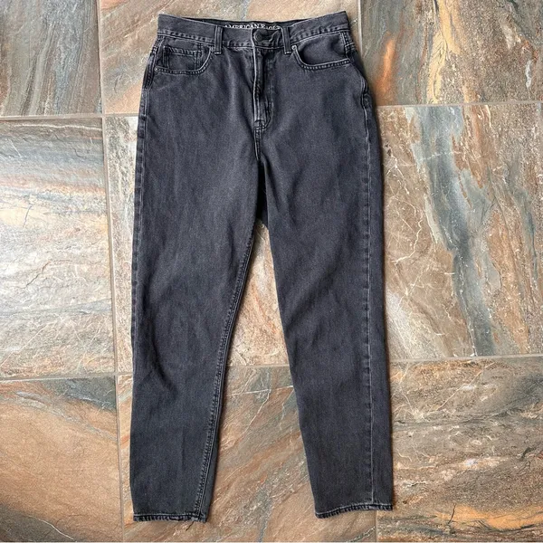 American Eagle Mom Jeans Women's Size 8 Long Black Wash - Image 2