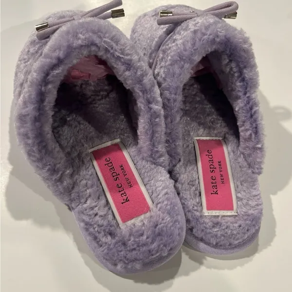 Kate Spade Lavender Plush Women's Slippers - Image 3