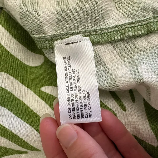 A New Day Tropical Leaf Print Halter Dress Size Large Green & White‎ - Image 7