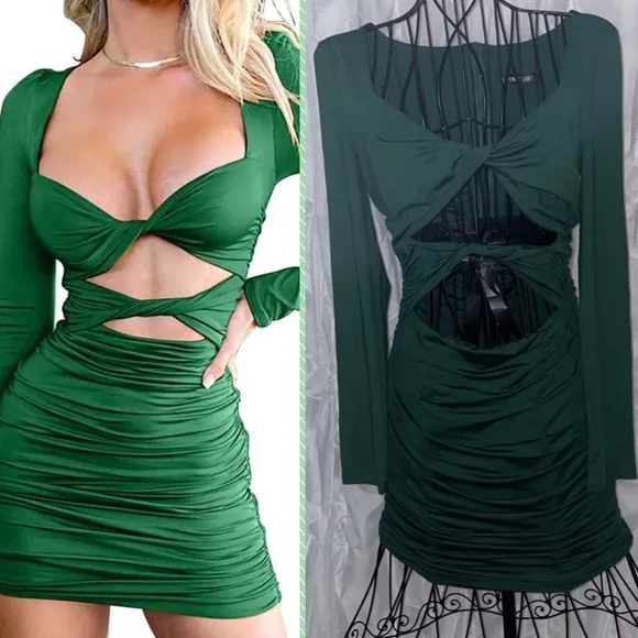 L’vow studio M two level twist peep front bodycon Dress - Image 2