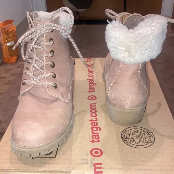 Tan Furry Trim Madden Girl Booties - Size 7.5 - Image 3