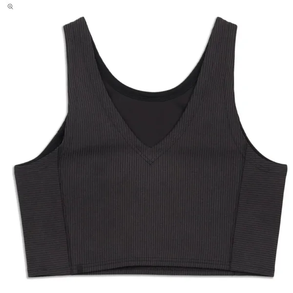 New Lululemon Size 4 Ribbed Softstreme Cropped Tank BLK Black - Image 8