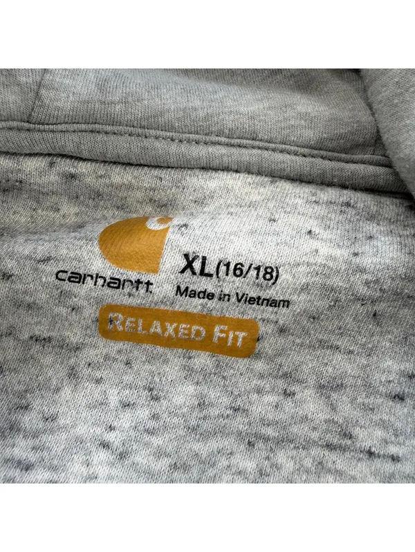 Carhartt Full Zip Hoodie Womens XL Relaxed Fit Gray Speckled Workwear Sweatshirt - Image 4
