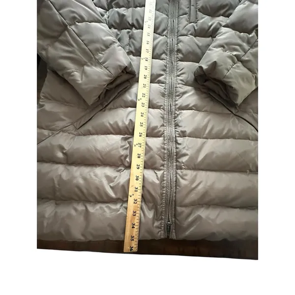 LANDS END COAT Womens 2XL Down‎ Feather Brown Quilted Puffer Jacket Hooded #RR-8 - Image 4