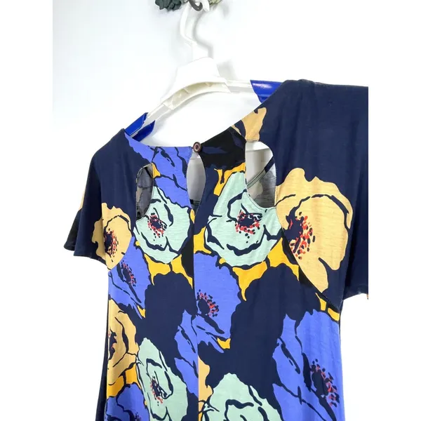 Anthropologie Vanessa Virginia Mina Dress Back Cutout Floral Shift Size Medium - Image 5
