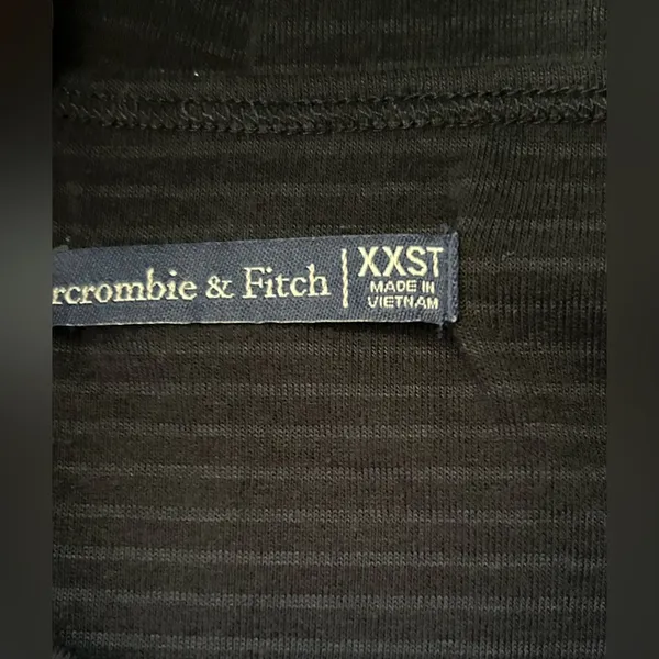 Abercrombie & Fitch Black Short Sleeve Tie-Waist Keyhole Button-Front Dress XXST - Image 9