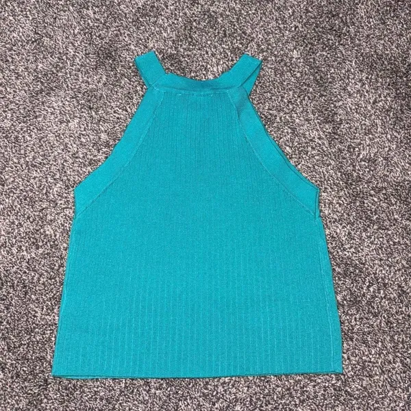She + Sky Turquoise Ribbed tank size small - Image 3
