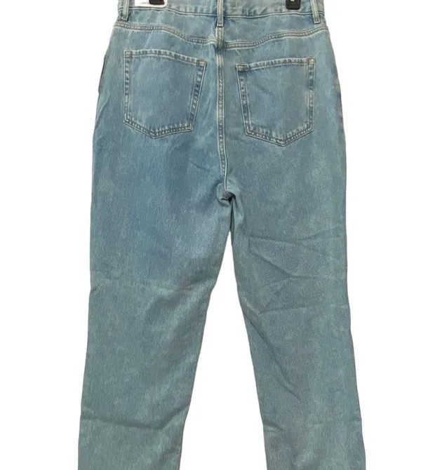 PACSUN Women’s Jeans Light Wash High Waisted Straight Leg Size 30 Short Raw Hem - Image 6