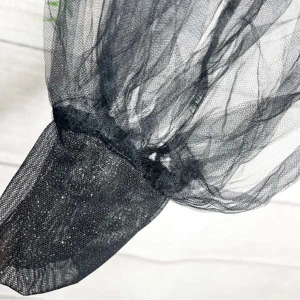 Sheer Black Sparkle Mesh Long Tulle Sleeve Crop Top Size Small - Image 4