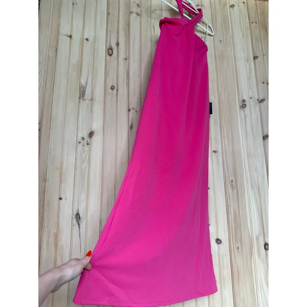 NWT Lulus Mesmerizing Perfection Pink Halter Neck Backless Maxi Dress Gala Sz XL - Image 5