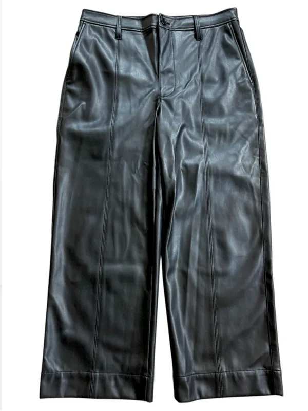 Like New Madewell Emmett Wide Leg Faux Leather Pants Size 29 Retail $148.00 - Image 4