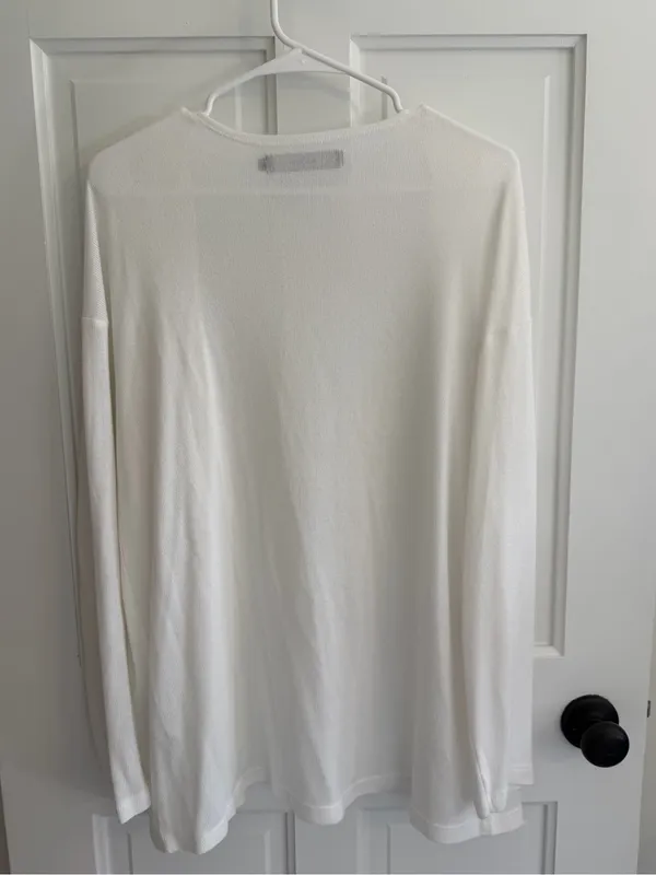 Vero‎ Moda White Open Front Lightweight Knit Cardigan Large - Image 7