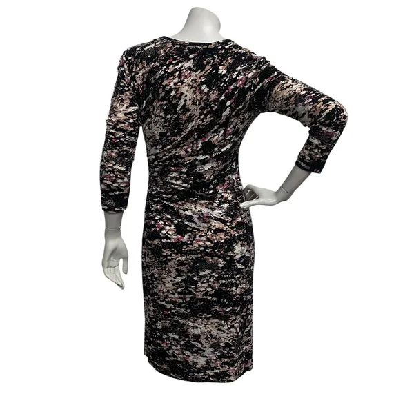 Calvin Klein Dress Sz 2 Black Multicolor Paint Splatter Artsy Graphic‎ Casual - Image 6