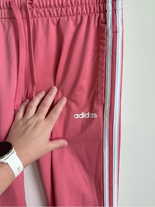 Adidas Women’s Primegreen Pink 3 Stripe Track Pants Joggers Small - Image 5