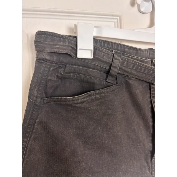 Free People Danni Denim Shorts Washed Black 14 Belt Button Fly Indie Sleaze - Image 4