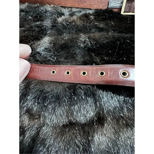 Brighton brown leather and brass belt 42" L - Image 4