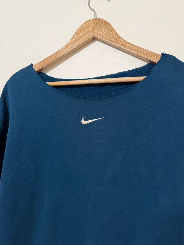 Nike Oversized Center Swoosh Sweatshirt Size XS Blue Phoenix - Image 2