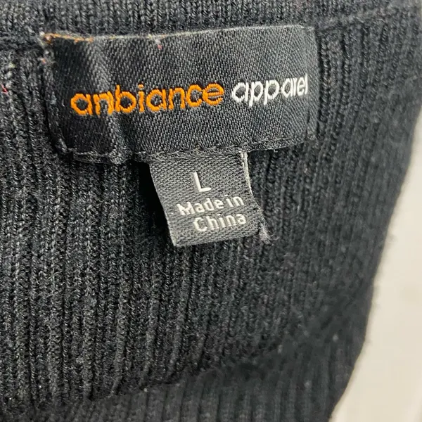 Turtleneck Sweater Black Ambiance Apparel Large Stretch - Image 7