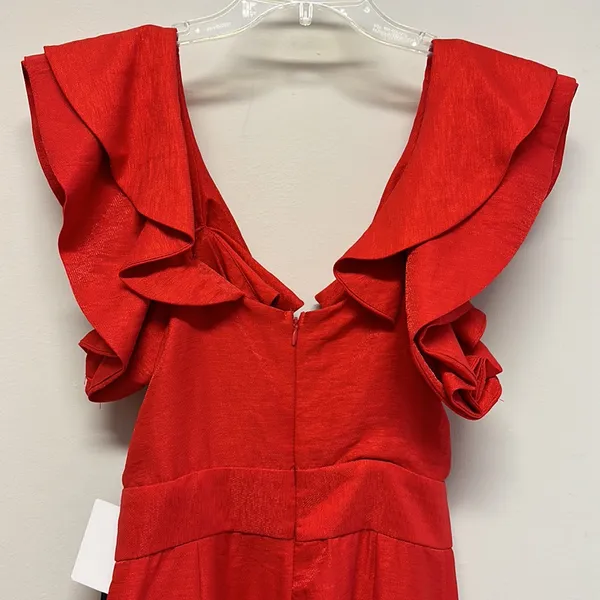 NWT Lulu’s Red Jumpsuit Romper with ruffled shoulders - Image 8