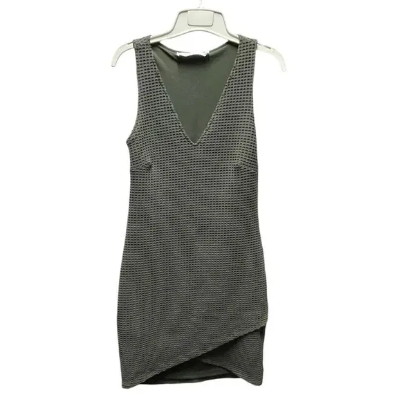 Astr the label size L Pique Knit olive green body-con dress. - Image 3