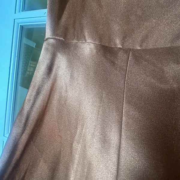 BIRDY GREY Kira copper satin 1 shoulder bridesmaid bridal maxi dress NWOT Medium - Image 10