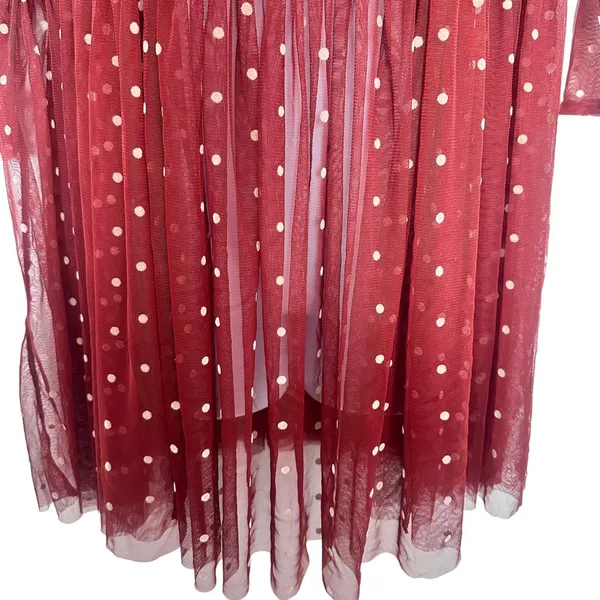 Free People Saya polka dot Sheer Mesh Tulle Baby doll Dress Size S - Image 6