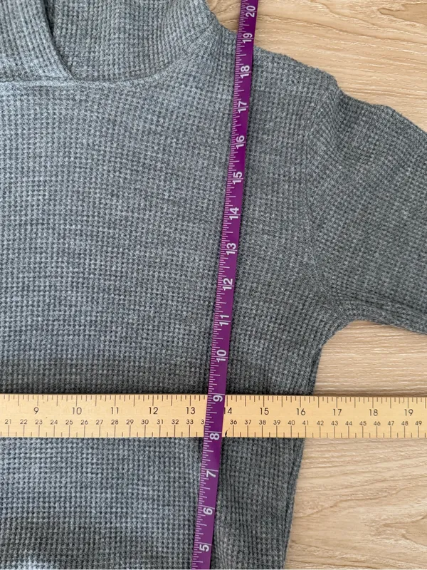 Perfectwhitetee XS Grey Waffle Knit Hoodie Pullover Comfy‎ Lounge - Image 4