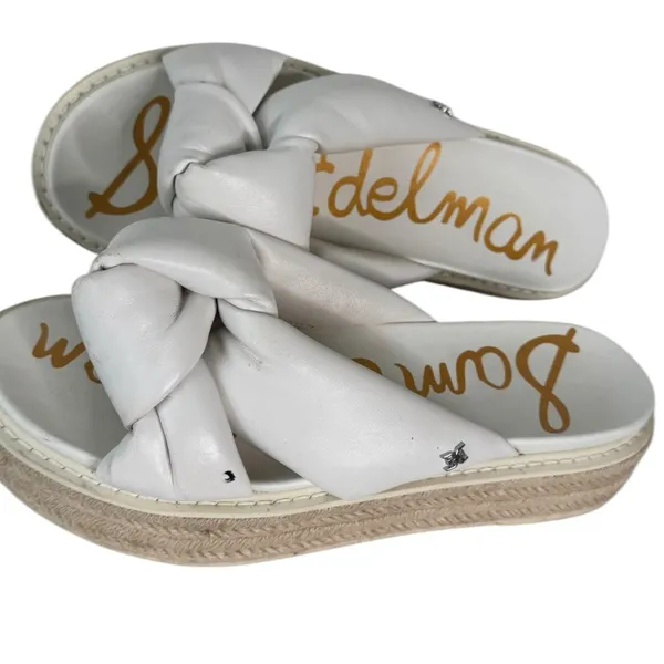 Sam Edelman White Knotted Slide Sandals 7.5 - Image 2