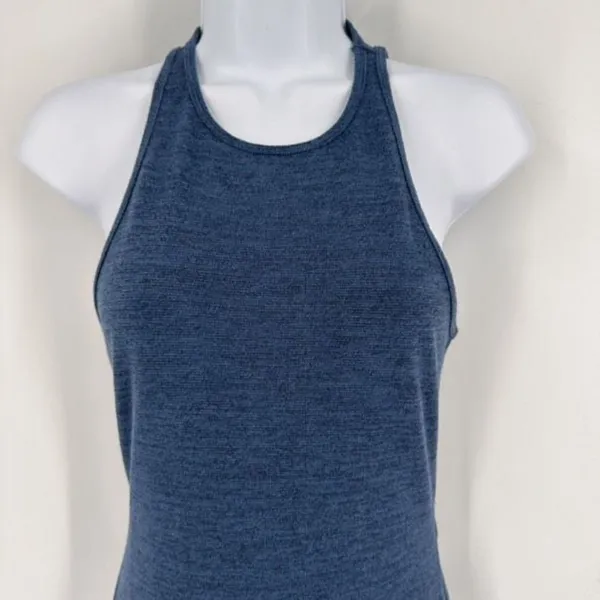 NWT Abercrombie & Fitch MIDI dress blue Heathered open back cut out‎ size small - Image 3