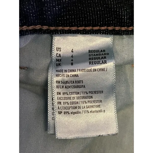 American Eagle Outfitters Tomgirl Jeans Womens 4 Dark Wash Blue Distressed Denim - Image 11