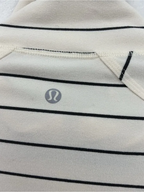 lululemon athletica Cream and Black Striped Zip Turtleneck Sweater 1064 - Image 6