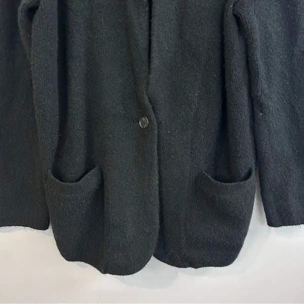 J. Crew Black Cocoon Wool & Alpaca Blend Blazer Sweater Cardigan Size Small - Image 5