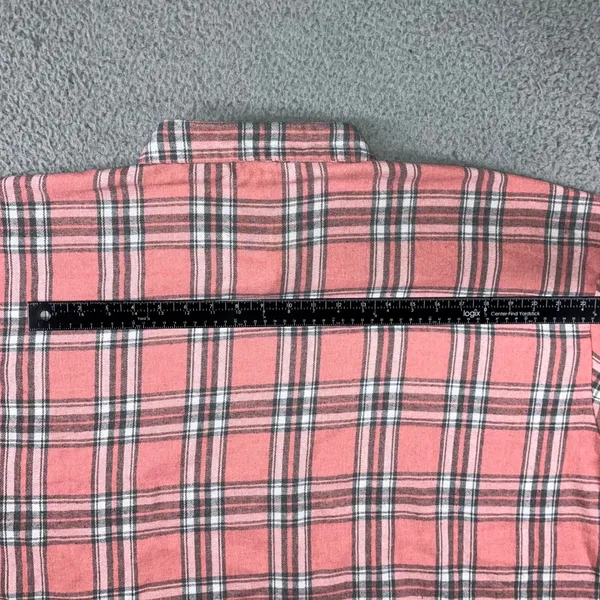 Plaid‎ Button Up Shirt Women 3XL Pink Plaid L/S Casual Western Pastel Layering - Image 8