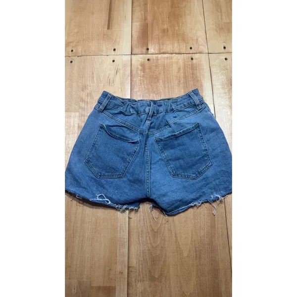 Old Navy OG Straight High Rise Jean Shorts Womens 10‎ Blue Denim Cutoff Raw Hem - Image 2