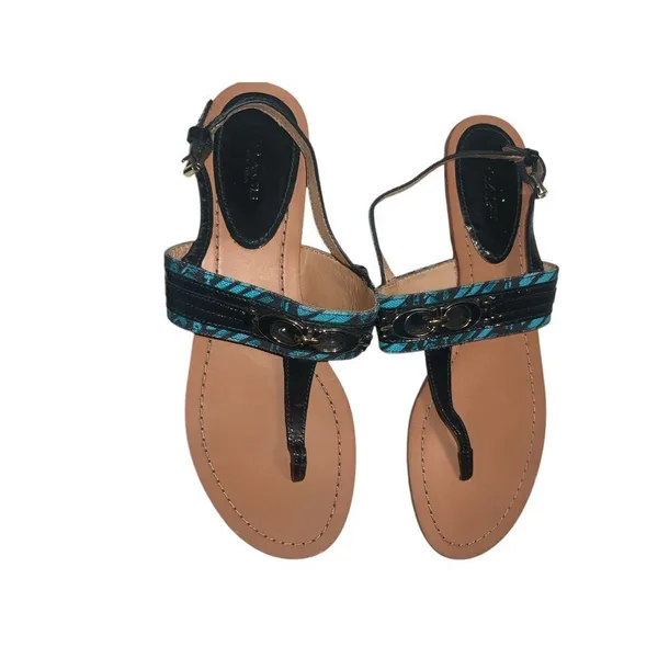 ✨Coach Ladies Sammy Turquoise Blue Zebra Ankle Strap Sz 9 Sandals✨ - Image 8