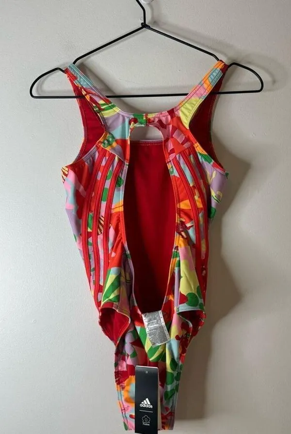 Farm Rio X Adidas Farm Swimsuit one piece 12 pearl citrine pink - Image 6