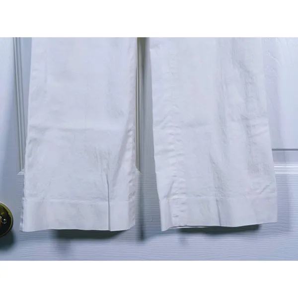 Theory Womens Cotton Wide Leg Trouser Pants Size 0 White Old Money Quiet Luxury - Image 10