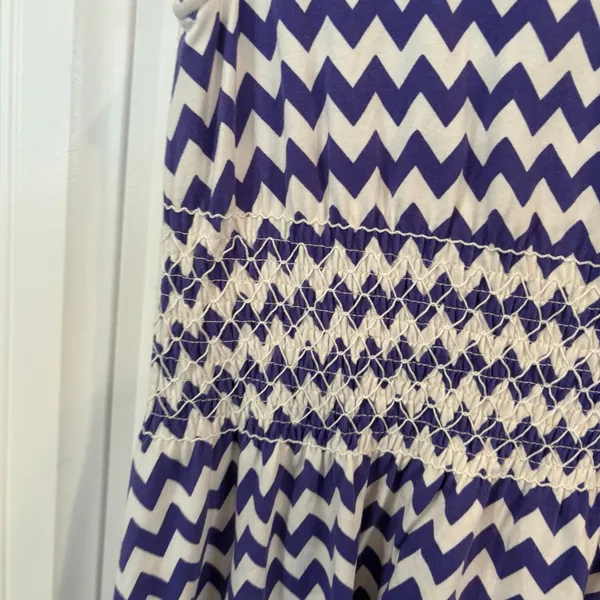 Kate Spade Blue And‎ White Chevron Dress XS - Image 5