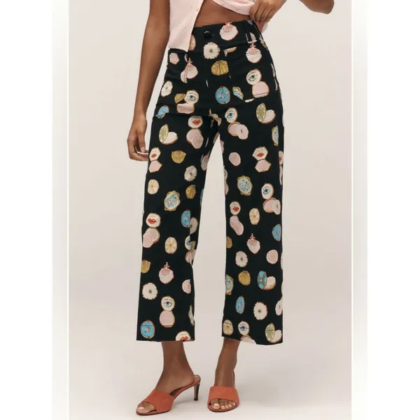 Anthropologie Danielle Kroll X Maeve Colette Crop Wide-Leg Pants - Image 2