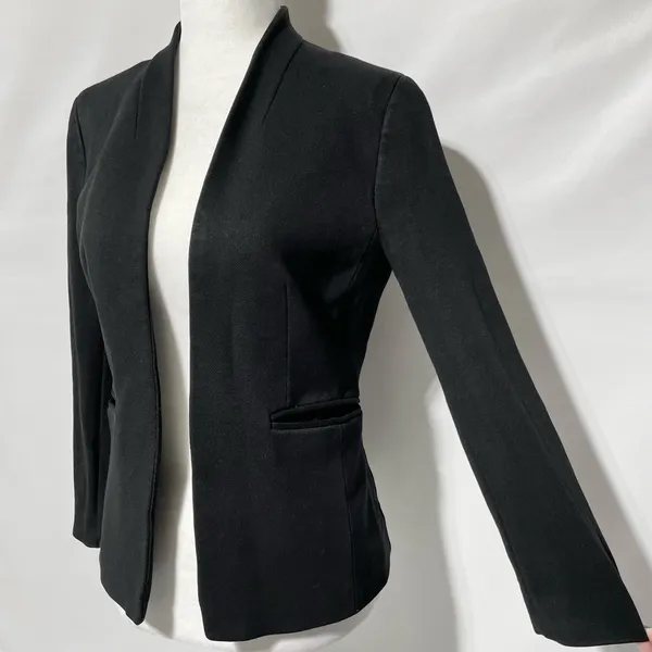 J Crew Stretch Twill Slim Fit Open Front Going Out Blazer CC274 Black Size 2 - Image 8