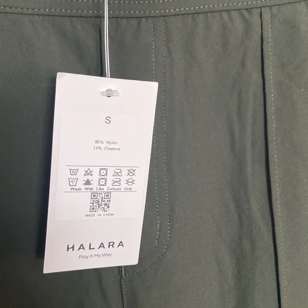 HALARA Green High Waisted Multiple Pocket Wide Leg Nylon Cargo Pants Small NWT - Image 3