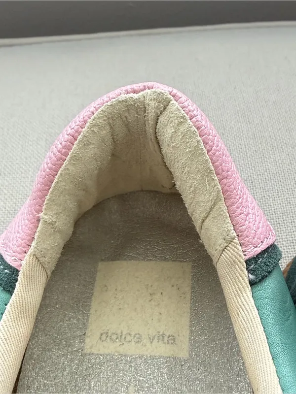 Dolce Vita Green and Pink Lace-Up Sneakers Size 7 - Image 8