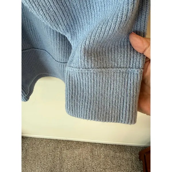 Aerie Ribbed Knit Oversized Pullover Sweater Blue Women's Size XL Boho Normcore - Image 6