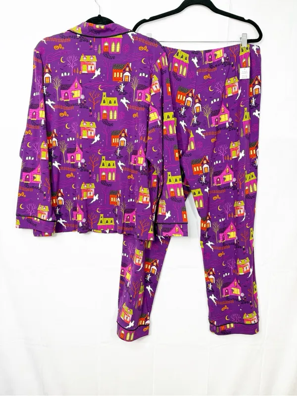 BedHead PJs Spooky Town Halloween Classic Stretch Jersey Pajama Set Full Length - Image 5